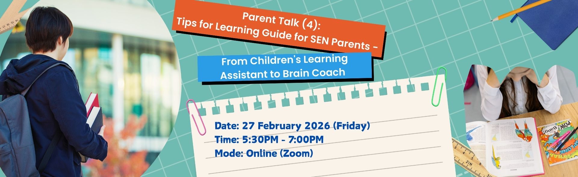Parent Talk (4): Tips for Learning Guide for SEN Parents - From Children's Learning Assistant to Brain Coach
